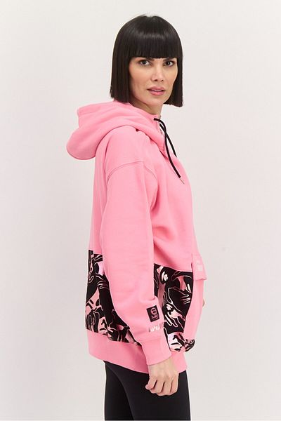 Aape By A Bathing Ape Women Printed Logo Half Zip Hoodie, Pink