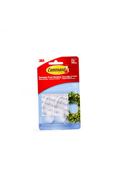 COMMAND 17091CLR-ES COMMAND(TM) MEDIUM CLEAR HOOKS WITH CLEAR STRIPS