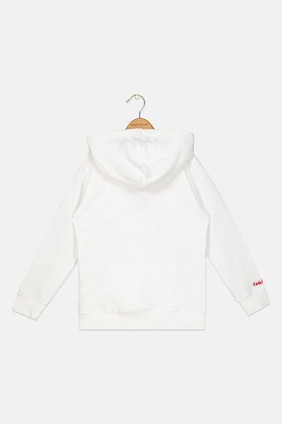 Keith Haring Kids Girl Hooded Neck Long Sleeve Graphic Sweatshirt, Off White