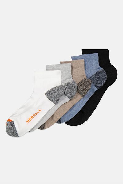 Merrell Men 6 Pairs Cushioned Everyday Ankle Socks, White