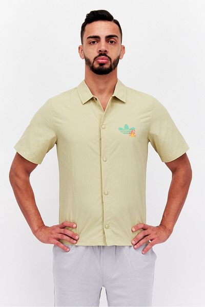 adidas Men Sportswear Fit Brand Logo Training Shirts, Khaki