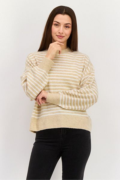 Esprit Women Crew Neck Stripe Sweater, Beige