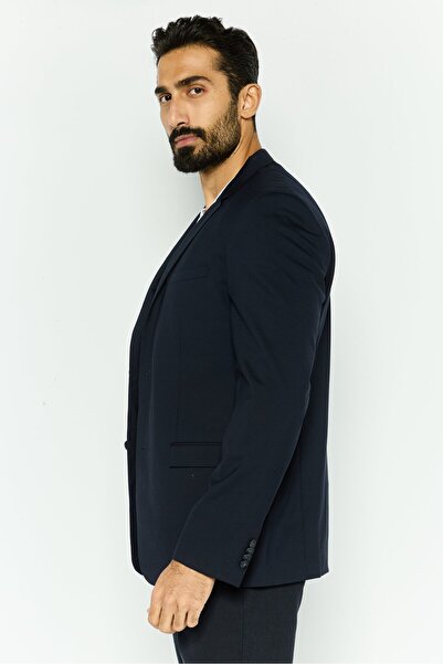 Calvin Klein Men Slim Fit Plain Semi-Formal Blazer, Navy Blue