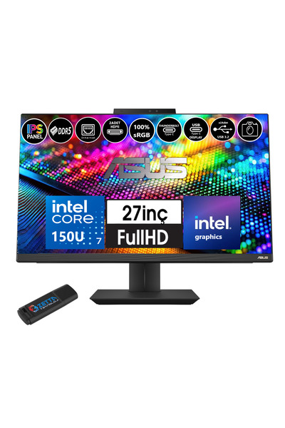 ASUS A5702WVARK Intel Ultra 7 150U 32GB Ddr5 2tb SSDIPS Windows 11 Home 27" FHD WA5702H09+ZETTABELLEK