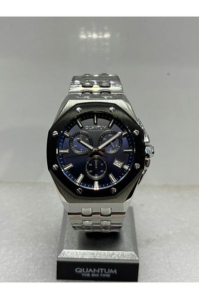 Quantum Hunter Special Series 100% Steel Chorograph Dark Blue Dial 100 m 50 mm