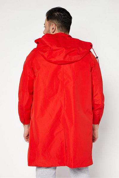 Aigle Men Hood With Drawstrings Windbreaker Jacket, Red
