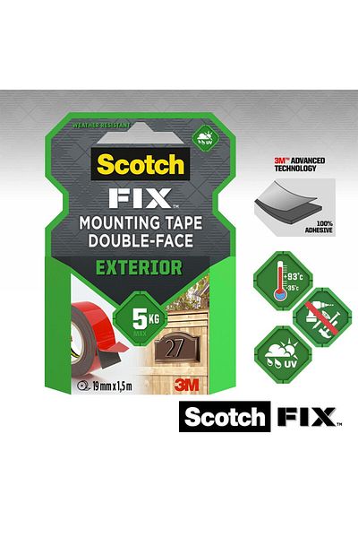 Scotch 3M Scotch® Exterior Mounting Tape 19mm x 1,5m, 411-1915-P