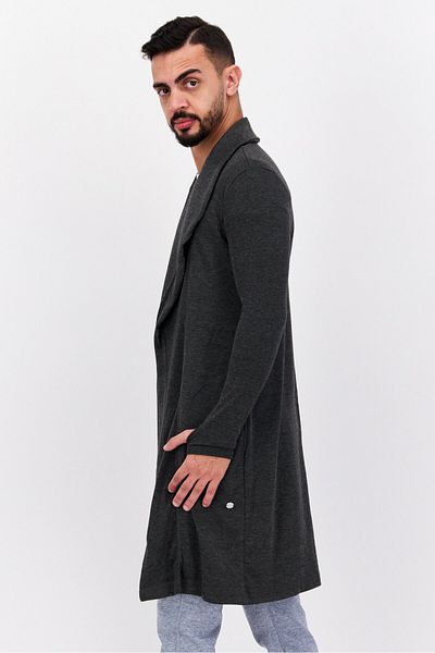 Jones of New York Men Sportswear Fit Open Neck Long Sleeves Cardigan, Grey