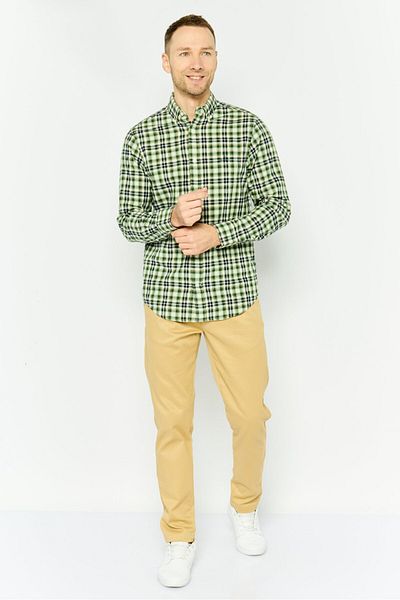 Gant Men Regular Fit Checkered Long Sleeves Casual Shirt, Green Combo