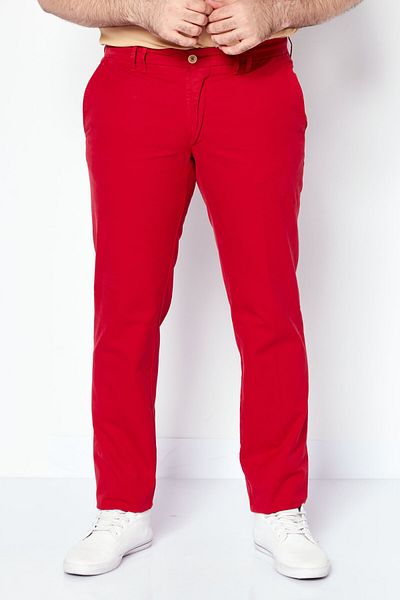 Ferrari Men Classic Fit Solid Chino Pants, Red