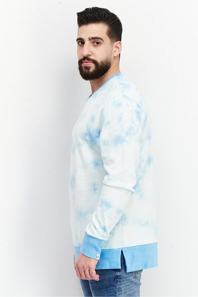 Mister Men Crew Neck Long Sleeves Tie Dye Sweatshirt, Blue