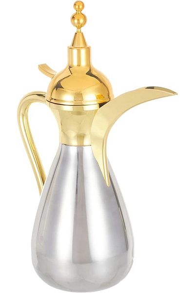 ALSAIF 2 Pieces Coffee And Tea Vacuum Flask Set Size: 0.75/1.0 L Color: Silver/gold