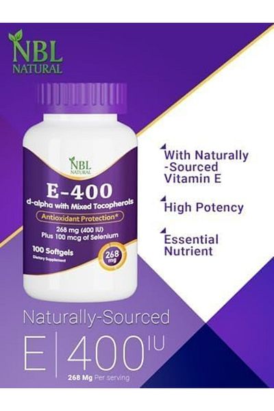 NBL Natural Vitamin E-400 Mixed Tocopherols & Selenium 100 softgel