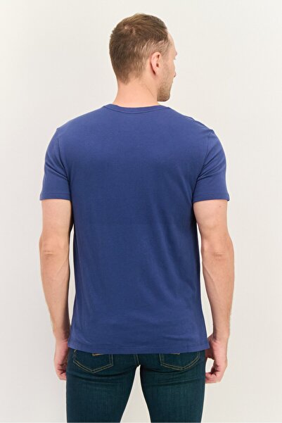 GAP Men Crew Neck Short Sleeve Graphic T Shirt, Teal Combo