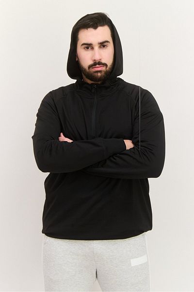 gaiam Men Slim Fit Long Sleeves Training Hoodies, Black