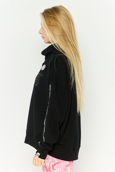 Aape By A Bathing Ape Women Mock Neck Graphic Print Sweatshirt, Black