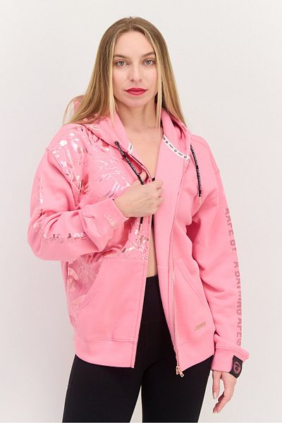 Aape By A Bathing Ape Women Graphic Print Long Sleeve Hooded Sweatshirt, Pink