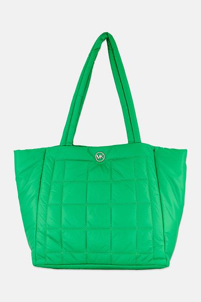 Michael Kors Women Textured Tote Bag 30 H x 45 L x 15 W Cm, Green