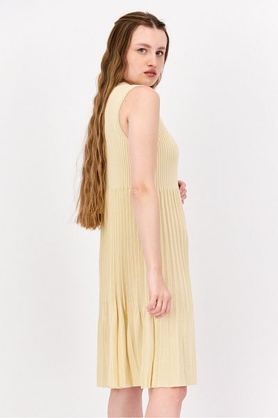 Esprit Women Pleated Mini Dress, Beige