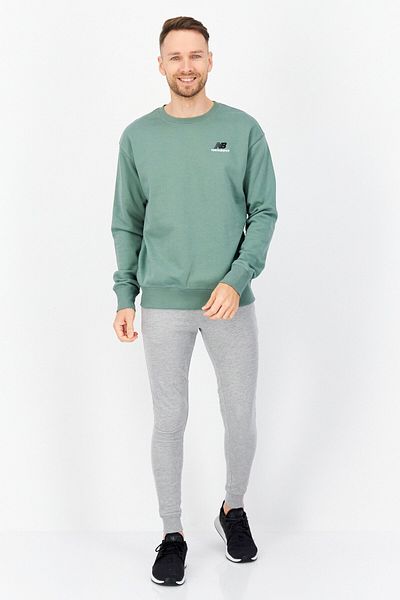New Balance Unisex Relaxed Fit Long Sleeve Brand Logo Training Sweatshirts, Green
