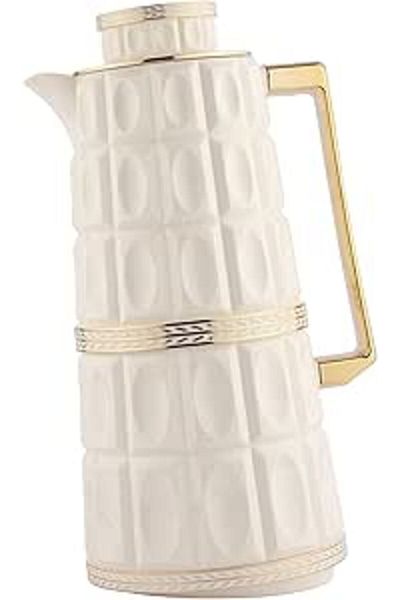 ALSAIF Coffee And Tea Vacuum Flask From Flora Size: 1.0 L Color: Ivory White