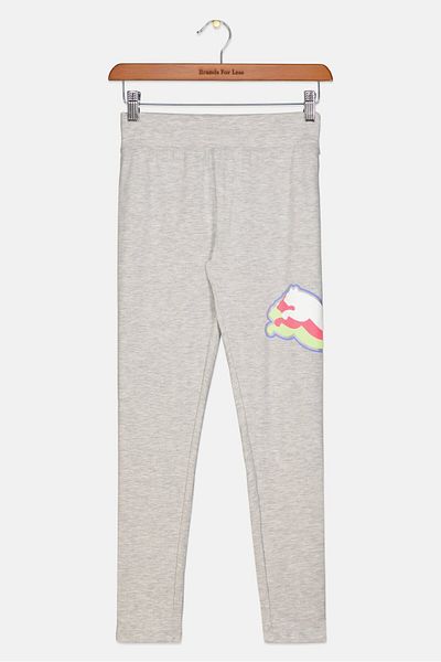 Puma Kids Girl Brand Logo Training Leggings, Grey