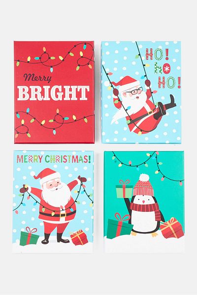 Votum 4 Piece Graphic Print Gift Card Holder ,Blue