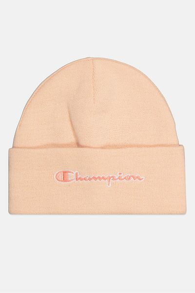 Champion Women Embroidered Logo Beanie Hat, Coral Peach
