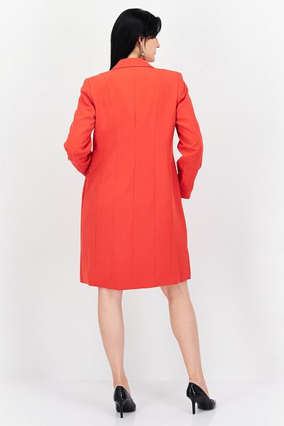 Nipon Boutique Women 2 In 1 Solid Blazer And Belted Midi Dress Set, Red
