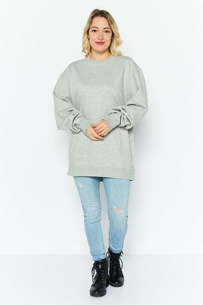 Esprit Women Crew Neck Solid Sweatshirt, Grey