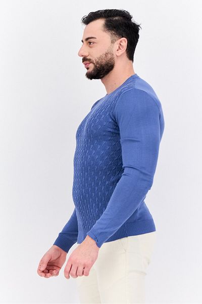 Sorbino Men Crew Neck Long Sleeves Heather Sweatshirt, Slate Blue