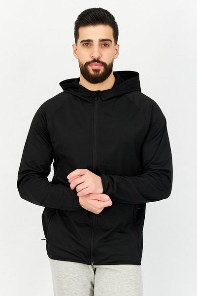 gaiam Men Sportwear Fit Long Sleeves Training Hoodie, Black