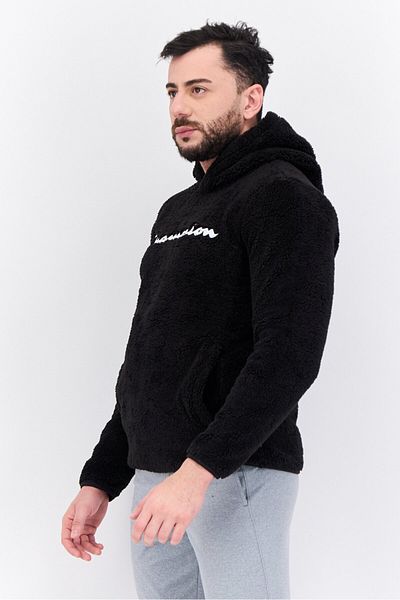 Champion Men Sportswear Fit Long Sleeves Training Hooded Sweatshirt, Black