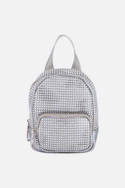 Urban Expressions Women Textured Cross Body Bag 14 L x 20 H x 10 W cm, Silver