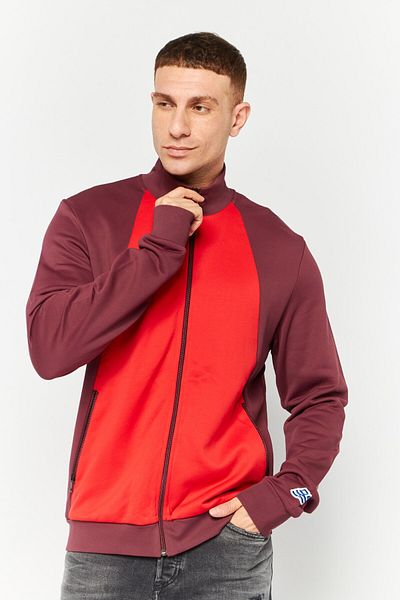 Diesel Men Mock Neckline Long Sleeve Sweatshirt, Red
