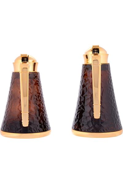 ALSAIF Coffee And Tea Vaccum Flask Set In Dark Red/gold / Leak-proof And Keeps Drinks Hot 1.0/0.7 Liter