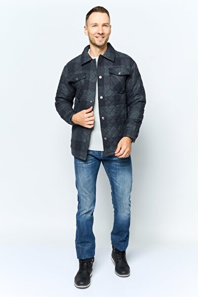 Silver Jeans Co. Men Quilted Jacket Shirt, Grey