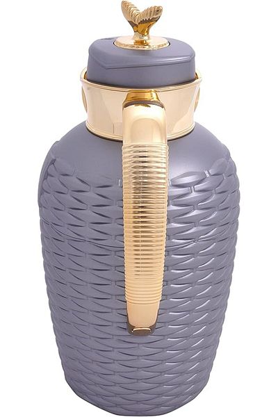 ALSAIF 2 Pieces Coffee And Tea Vacuum Flask Set Size: 0.7/1.0 L Color: Grey/gold