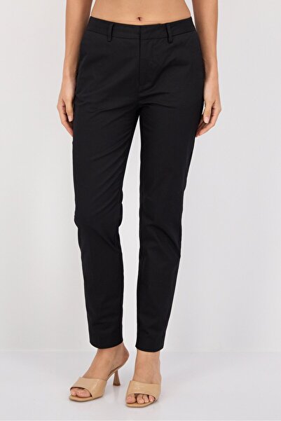 Scotch & Soda بنطلون شينو سادة بقصّة Slim Fit للنساء، أسود