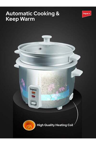 İMPEX Electric Rice Cooker 1.5l 500w - Rc 2802 Drum Cooker Automatic Cooking Measuring Cup, Spoon, Steamer