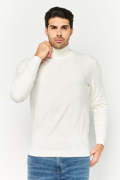 Sorbino Men Mock Neck Long Sleeves Heather Sweatshirt, Off White