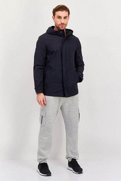 Geox Men Plain Parka Jacket, Navy Blue