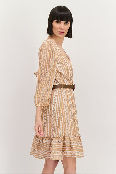 Calvin Klein Women Belted Embroidered Midi Dress, White