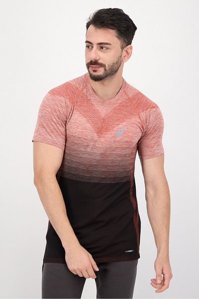 Asics Men Slim Fit Short Sleeve Training T-shirt, Rust