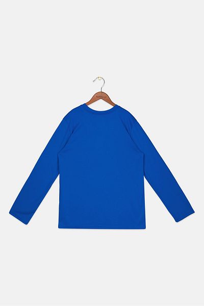 UMBRO Kids Boy Band Neck Long Sleeve Brand Logo T-Shirts, Blue