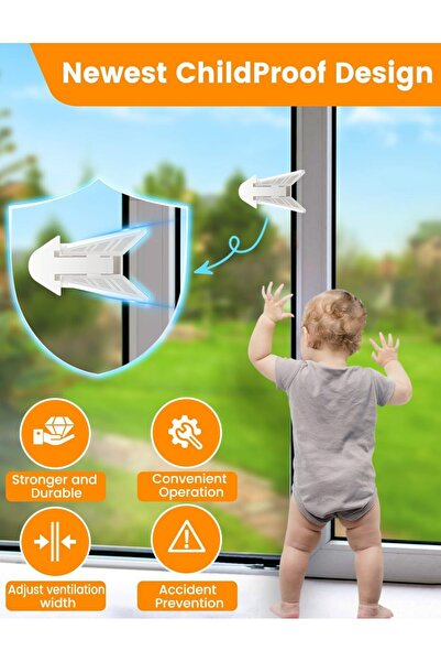 Generic Mikakooz 4-Pack Sliding Glass Door Locks – Child Safety Window/Door Locks (White)
