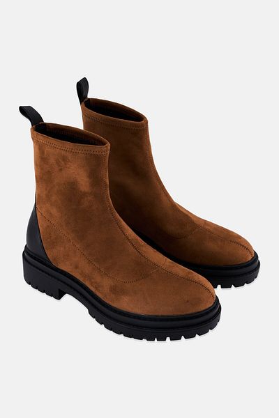 Michael Kors Women Medium Comet Lug Slip On Ankle Boots, Brown