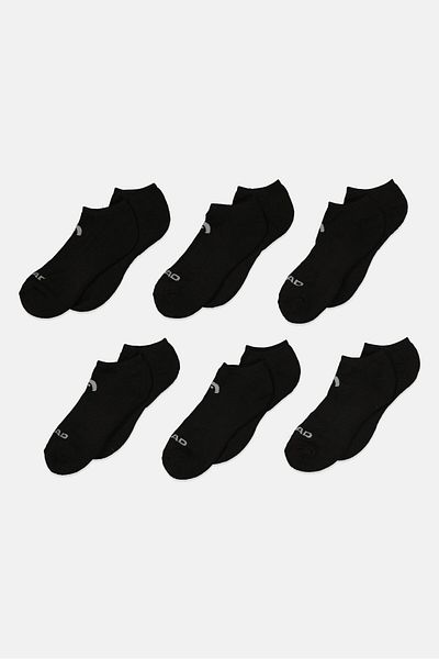 Head Women 6 Pairs Brand Logo Low Cut Socks, Black