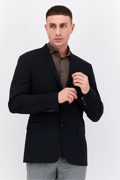 Calvin Klein Men Fitted Fit Solid Formal Blazer, Black