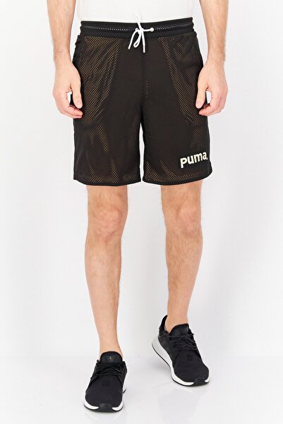 Puma Men Relaxed Fit Drawstring Training Shorts, Black